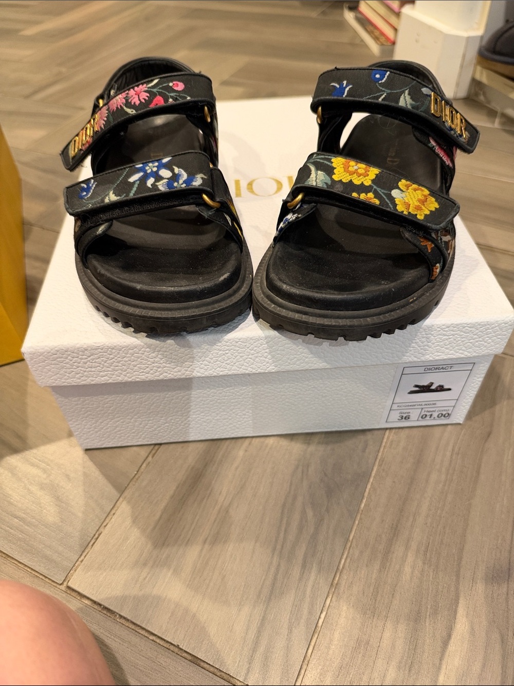 Dior floral silk sandals
